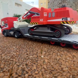 Playmobil Camión Plataforma 5464 + Excavadora 5282