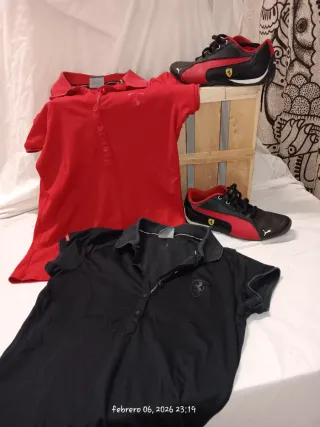 Lote 2 polos y zapatillas Ferrari mujer