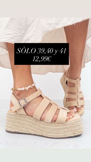 Sandalias cangrejeras beige