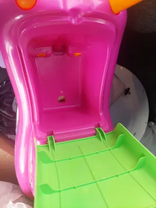 Correpasillos rosa con volante y empujador