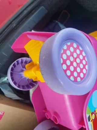 Correpasillos rosa con volante y empujador