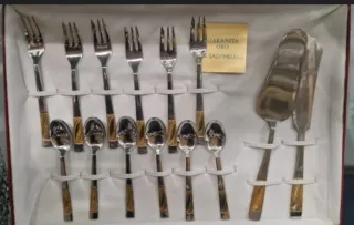 Posate Salvinelli da dolce oro/argento