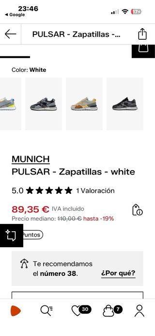 Zapatillas Munich Pulsar Gris Blanco Amarillo