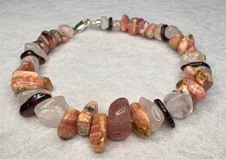 Bracciale Armonia Rosa Rodocrosite Artigianale