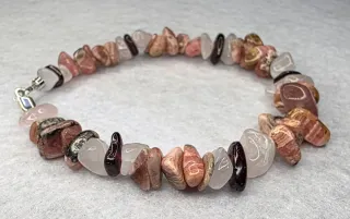 Bracciale Armonia Rosa Rodocrosite Artigianale
