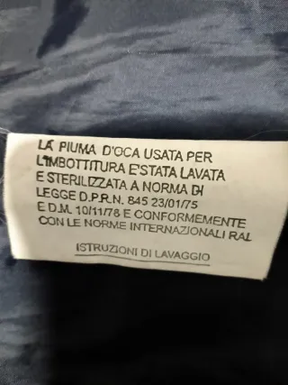 Chaqueta Italiana Plumas de Oca Azul