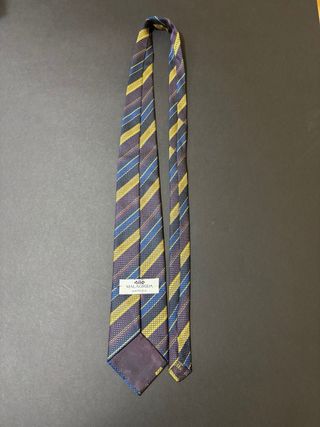 Cravatta Malagrida a righe blu e gialle