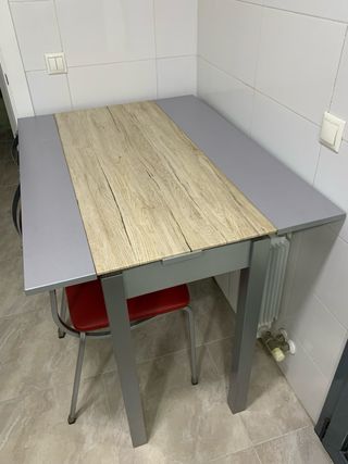 Mesa Cocina Extensible cristal y Metal