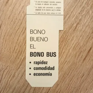Bono Bus Madrid Años 90