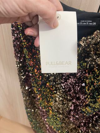 Vestido lentejuelas fiesta negro multicolor