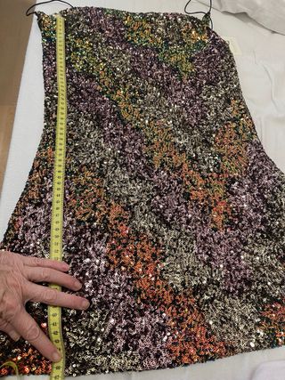 Vestido lentejuelas fiesta negro multicolor