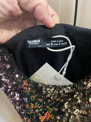 Vestido lentejuelas fiesta negro multicolor