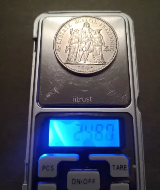 Moneda 10 Francos Plata Hércules Francia 1966