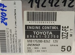 Toyota 8966102750 centralita motor corolla 1924212