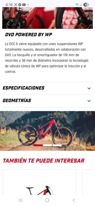 Gas Gas ECC6 Roja Enduro Eléctrica gasgas