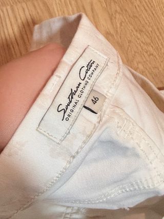 Pantalón mujer blanco estampado flores