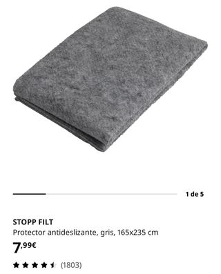 Alfombra IKEA STOPP FILT gris 160x235
