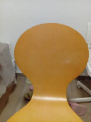 Silla madera patas metal