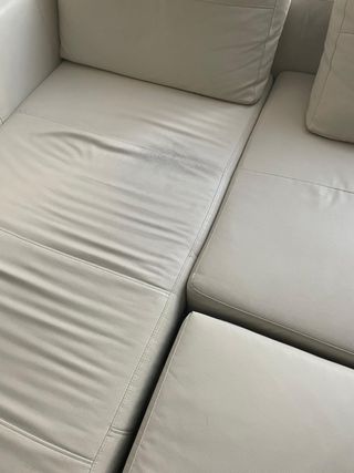 Sofá cama piel sintética blanco