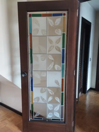 Vidriera plomada para puerta