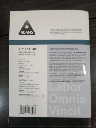 Temario + qüestionario Auxiliar Administrativo UB