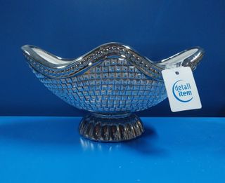 Centro de mesa porcelana plateado