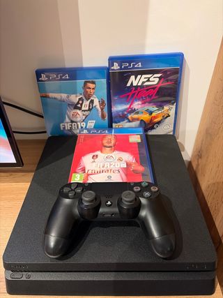 Consola PS4 Slim 1TB + Mando + Juegos