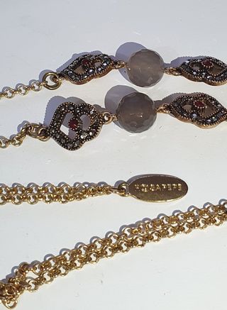 Collana antica strass e pietre amaranto Rosa Pepe