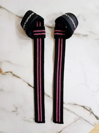 Correas Levantamiento Pesas Negras Rosas