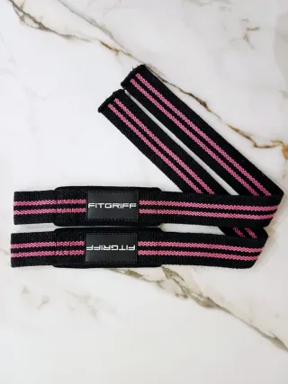 Correas Levantamiento Pesas Negras Rosas