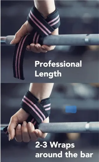 Correas Levantamiento Pesas Negras Rosas