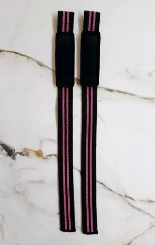 Correas Levantamiento Pesas Negras Rosas