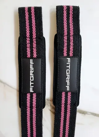 Correas Levantamiento Pesas Negras Rosas