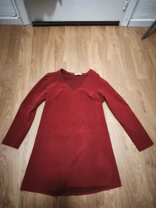 Vestido rojo de pana