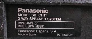 Altavoces Panasonic SB CH 11. 2 vias. Reflex