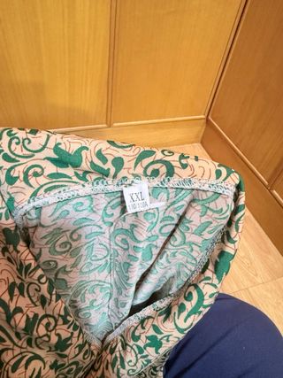 Vestido largo manga corta estampado