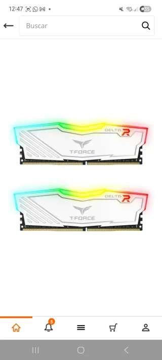 16 GB 2x8GB Memoria RAM Team Group Delta White RGB