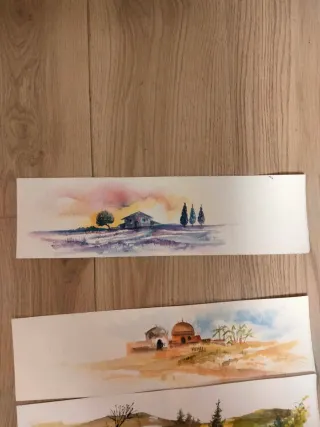 10 Acquerelli 40x11 Dipinti a Mano