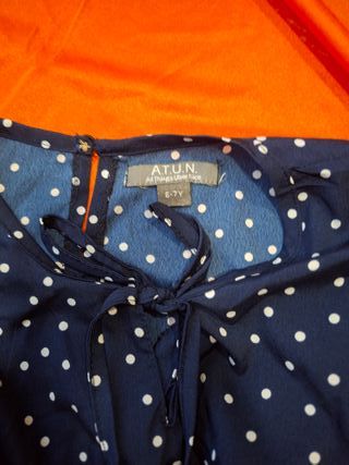 Vestido azul lunares A.T.U.N. niña 6-7 años