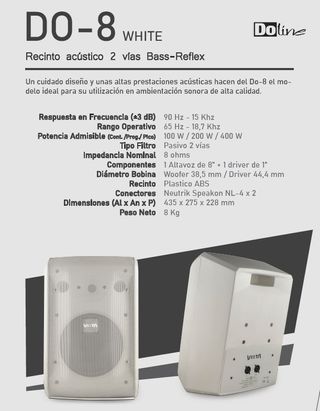 Altavoces Vieta D O 8 White. EN PERFECTO ESTADO