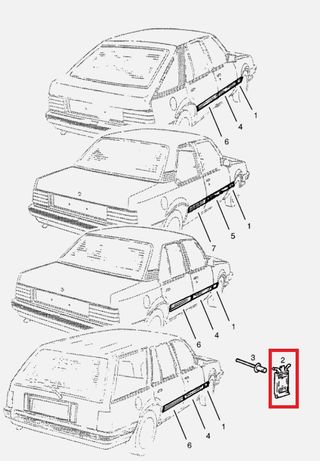 10un-Clipes proteção lateral friso Opel Corsa A