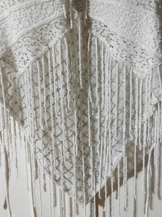 Top Danza Blanco con Pedrería y Flecos