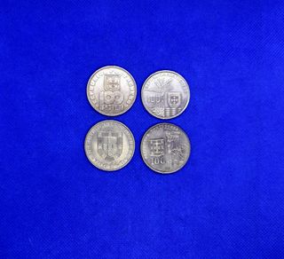 4 moedas 100 Escudos comemorativas personalidades