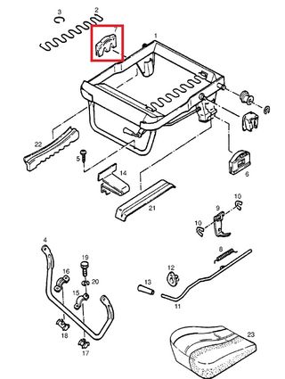 Guia ajuste banco dianteiro direito Opel Corsa A