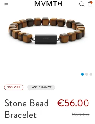 Pulsera MVMT Hombre Negra y Marrón. NUEVA