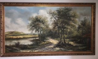 Pintura al óleo paisaje gran cuadro