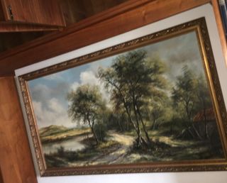 Pintura al óleo paisaje gran cuadro