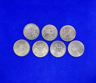 7 moedas comemorativas 100 Escudos cobre/níquel