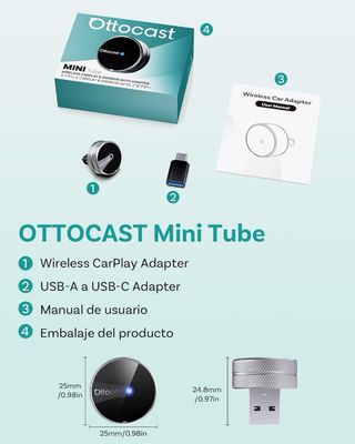 NUEVO! (80€) Ottocast mini tube Wireless CarPlay