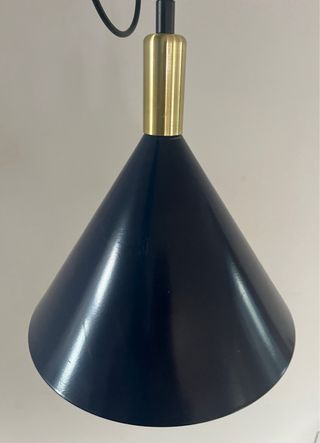 Lámpara colgante azul oscuro y dorada